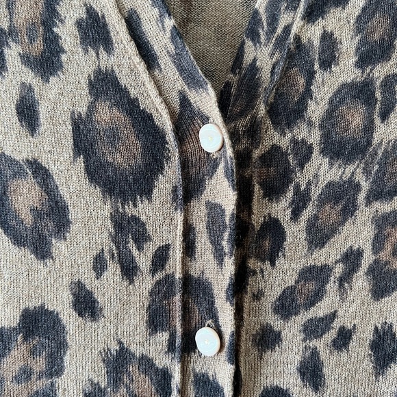 Rebecca Taylor Silk / Cashmere leopard cardigan - Picture 5 of 9